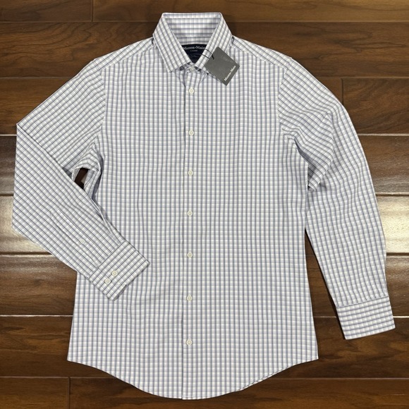 Mizzen + Main Men's Size Small Scott Plaid Trim Fit Leeward Button Up Shirt L/S